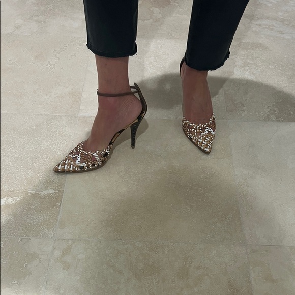 Casadei   Woven Leather Ankle Strap   37.5 - Picture 2 of 9